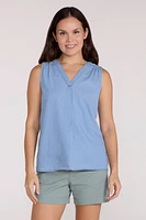 Tuscany Womens Chambray Sleeveless Shirt