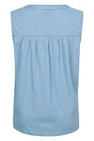 Tuscany Womens Chambray Sleeveless Shirt