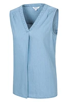 Tuscany Womens Chambray Sleeveless Shirt