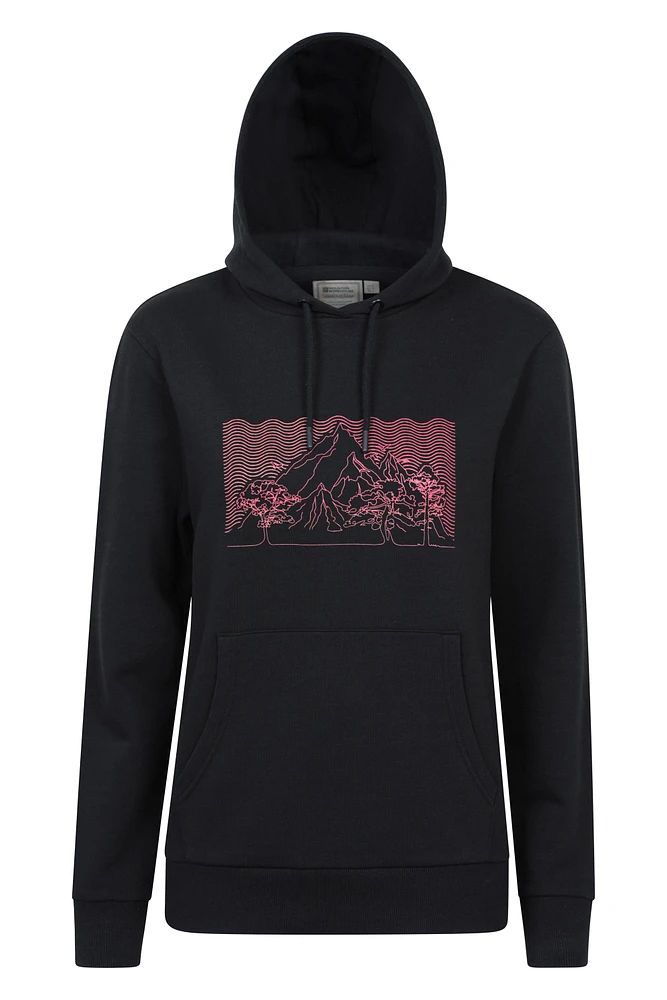 Printed Womens Ombre Mountain Hoodie