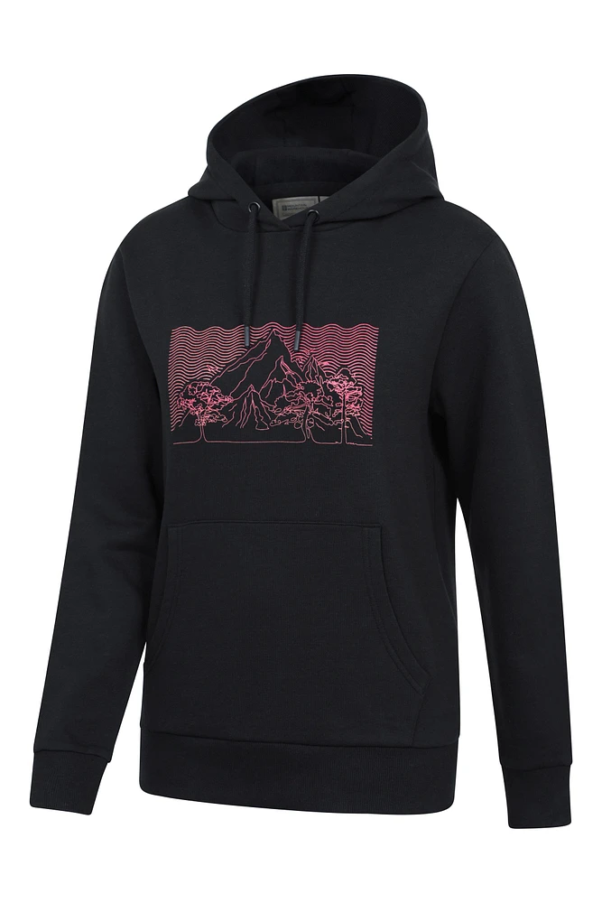 Printed Womens Ombre Mountain Hoodie