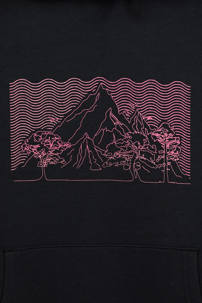 Printed Womens Ombre Mountain Hoodie