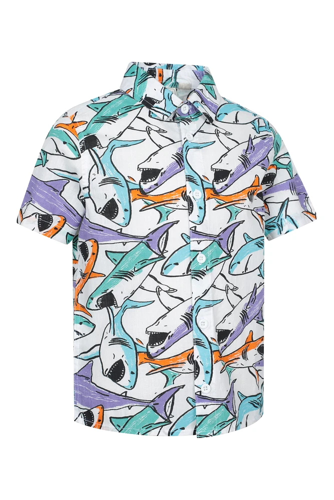 Printed Kids Woven Short Sleeve Shirt