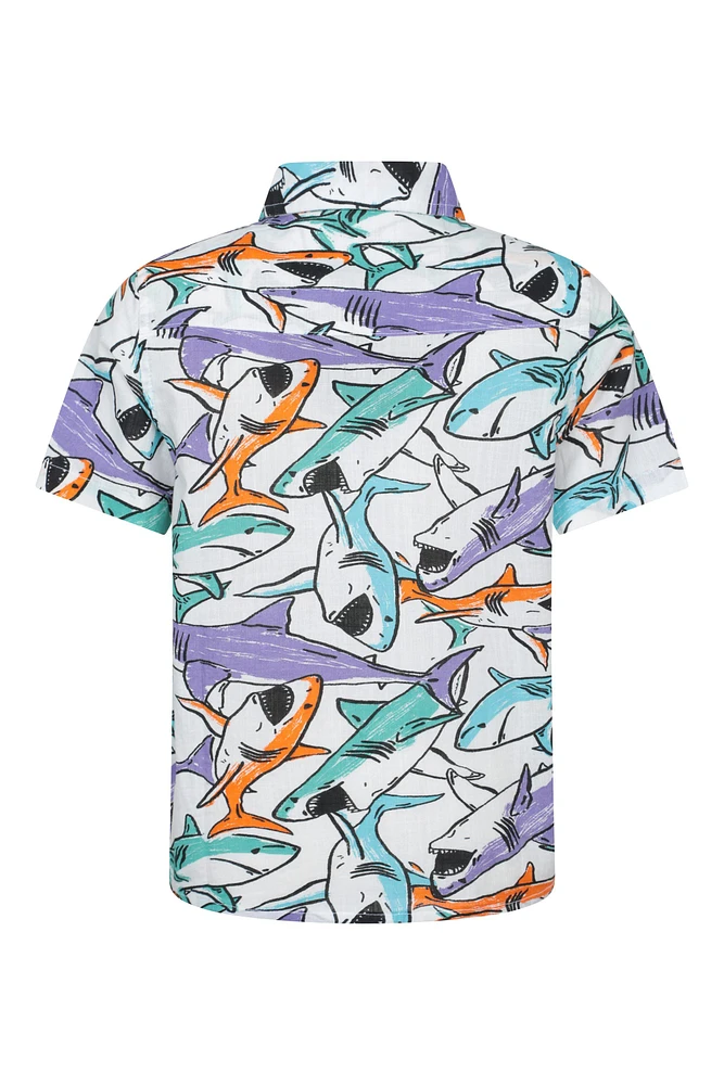 Printed Kids Woven Short Sleeve Shirt