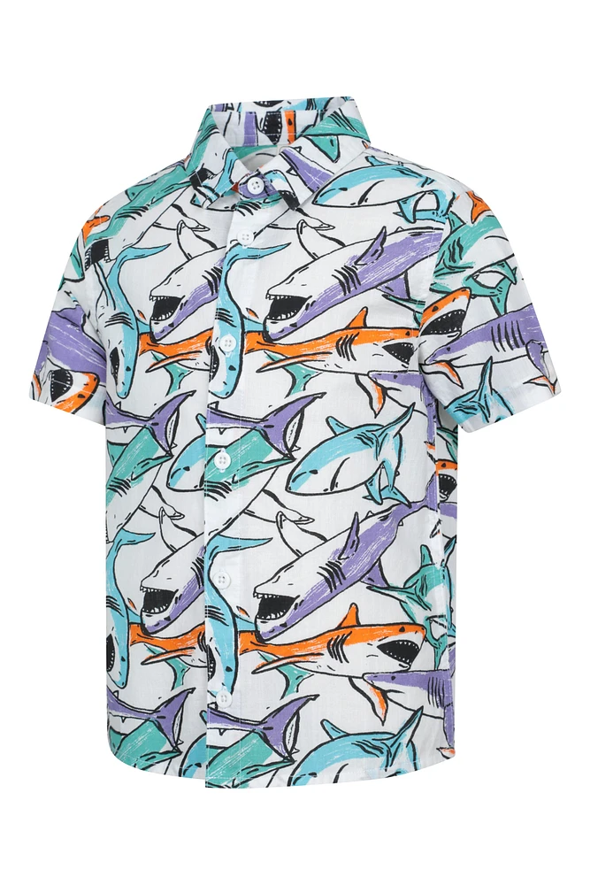 Printed Kids Woven Short Sleeve Shirt