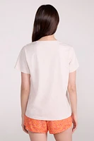 Printed Womens Sunflower Relaxed Fit T-Shirt