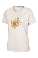 Printed Womens Sunflower Relaxed Fit T-Shirt