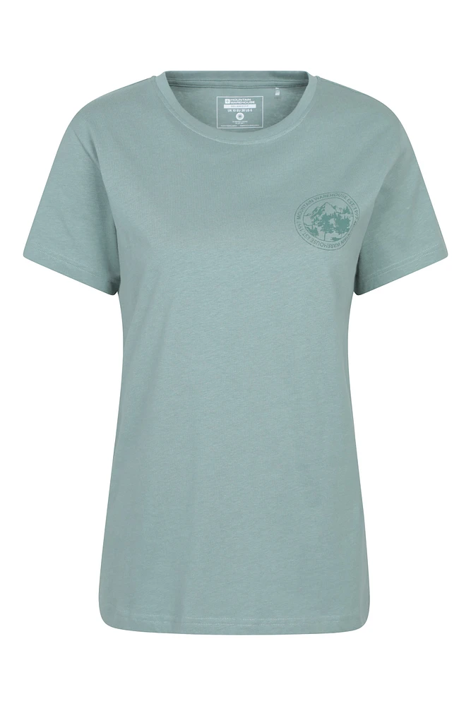 Printed Womens Mountain Relaxed Fit T-Shirt