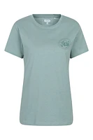 Printed Womens Mountain Relaxed Fit T-Shirt