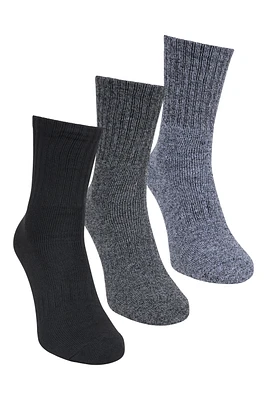 Quarter Length Mens Walking Sock 3-Pack