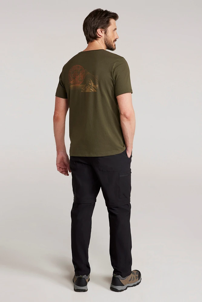Mountain Grid Mens Graphic T-Shirt