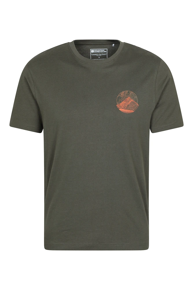 Mountain Grid Mens Graphic T-Shirt