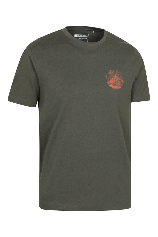 Mountain Grid Mens Graphic T-Shirt
