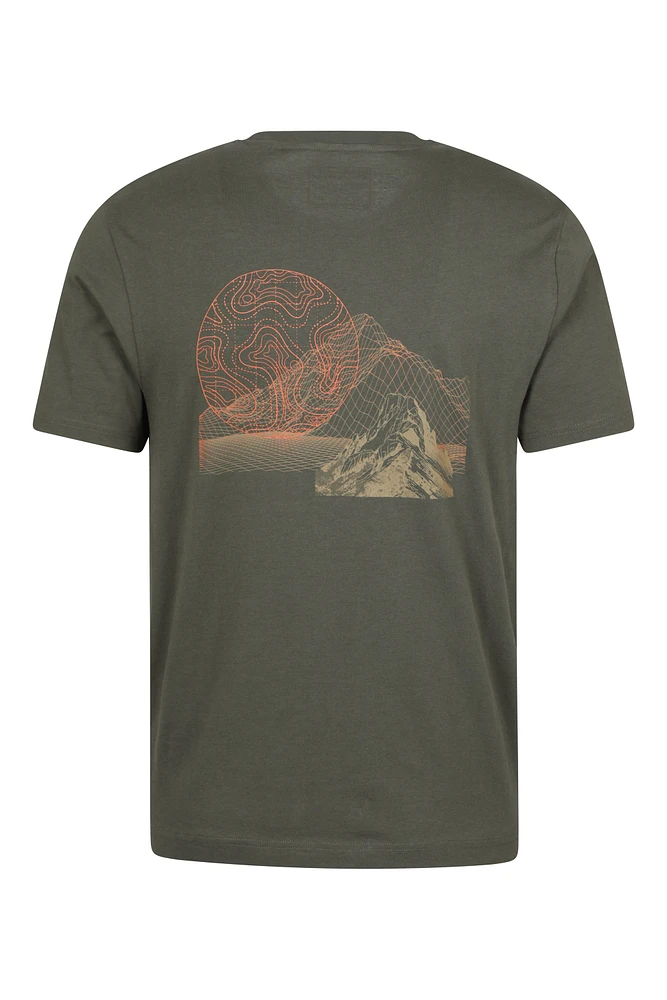 Mountain Grid Mens Graphic T-Shirt