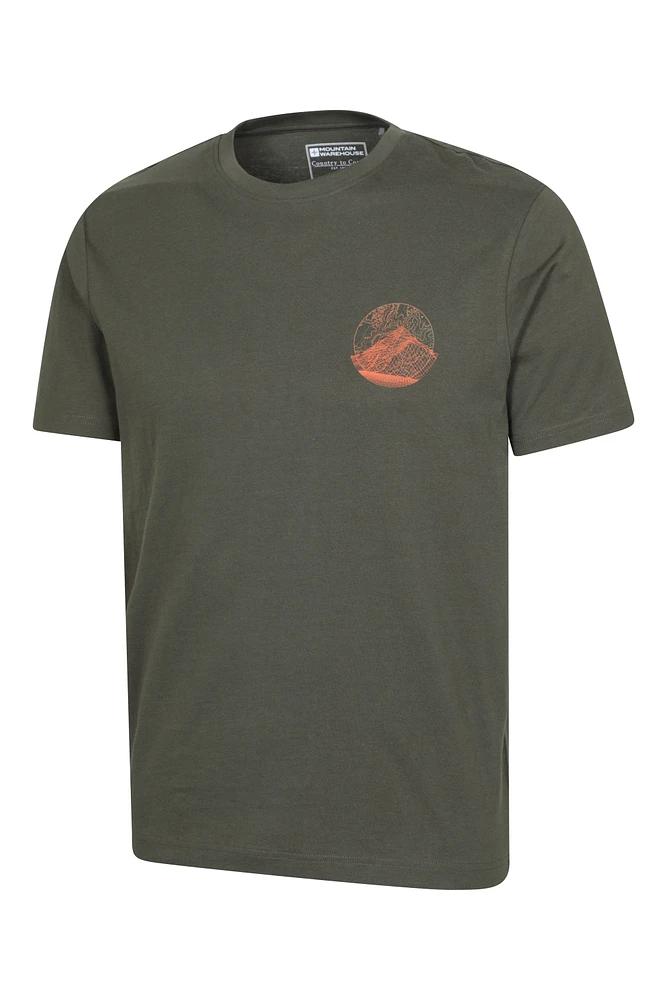 Mountain Grid Mens Graphic T-Shirt