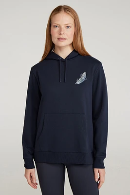Printed Womens Floating Feather Hoodie