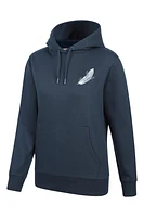 Printed Womens Floating Feather Hoodie