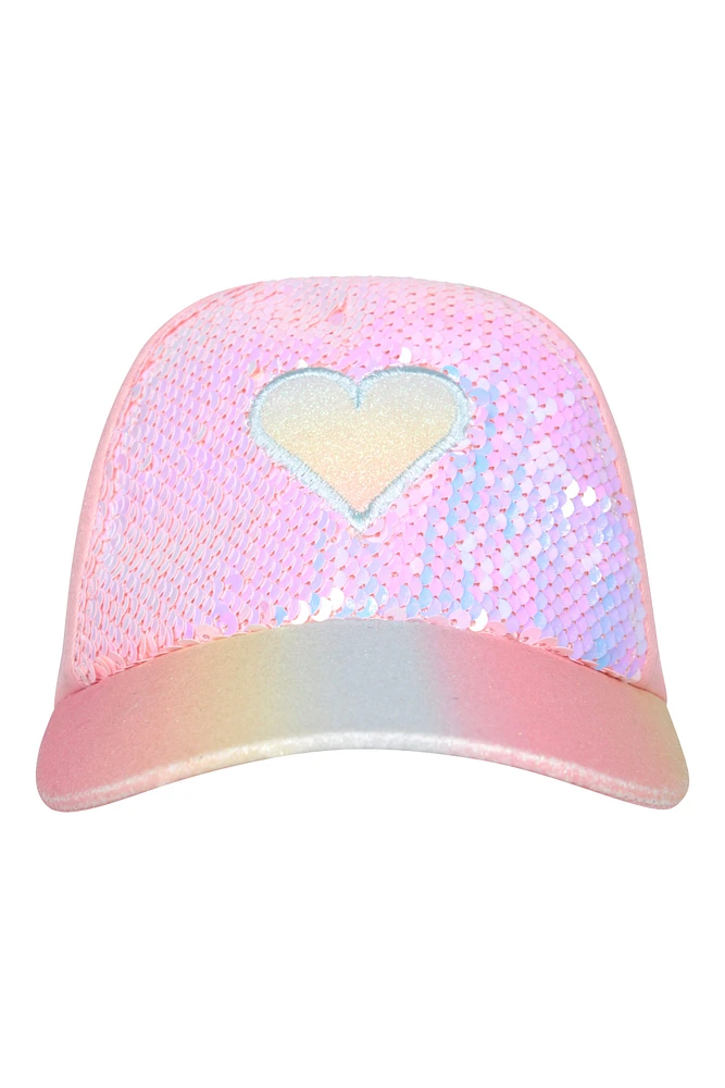 Heart Sequin Kids Cap