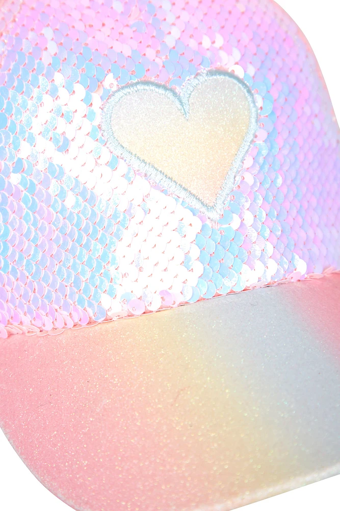 Heart Sequin Kids Cap