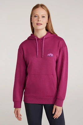 Printed Mountain Scene Womens Relaxed Fit Hoodie