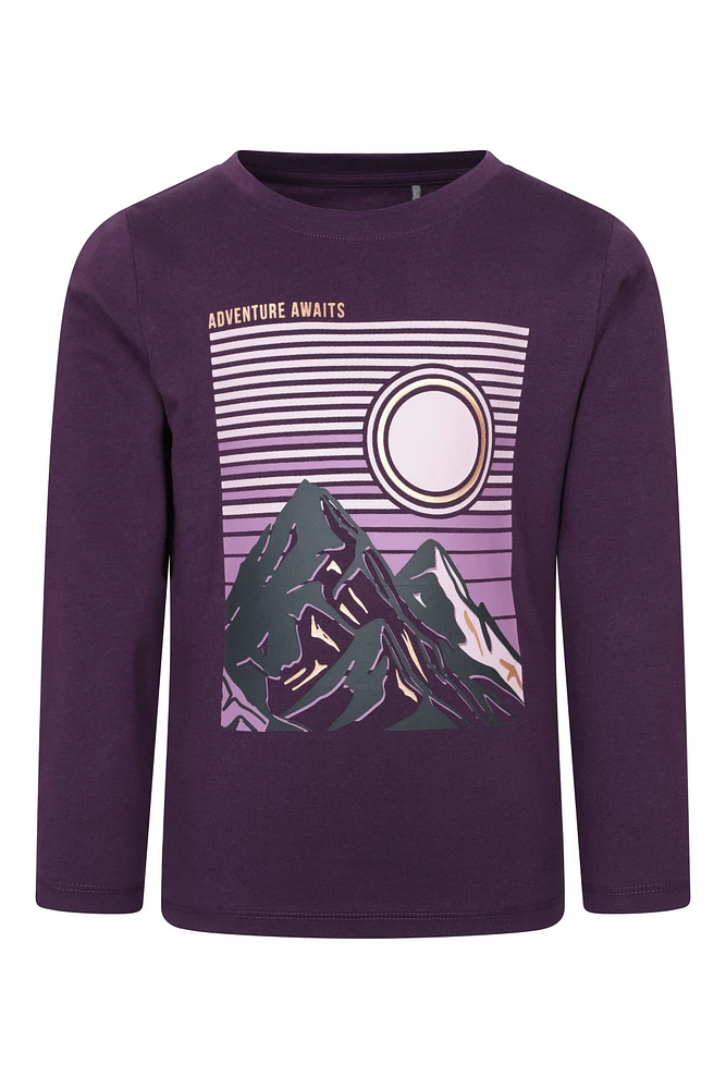 Gold Foil Mountain Kids Printed Tee