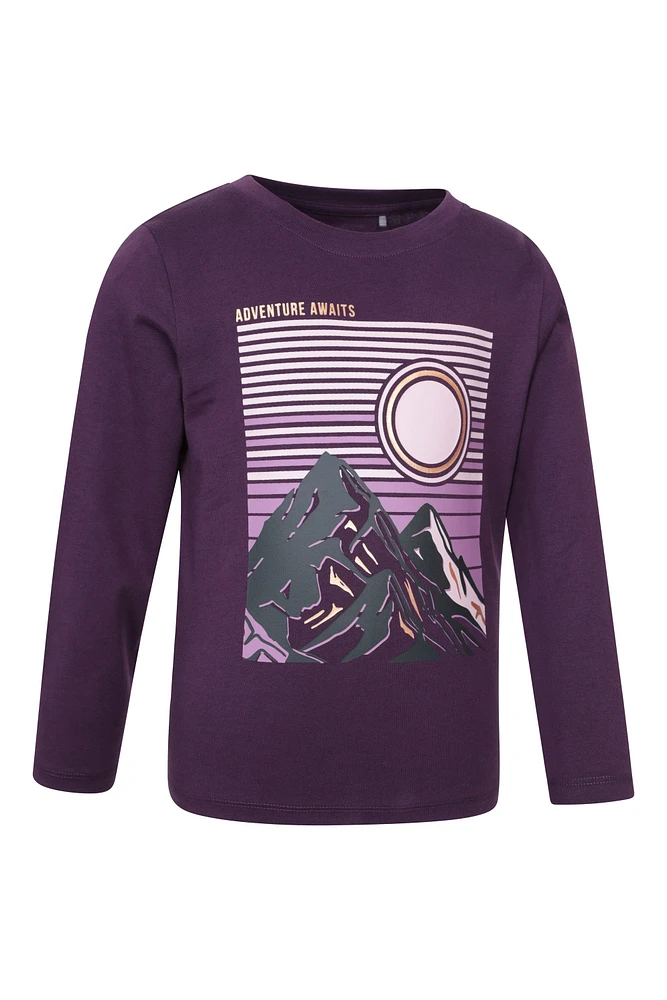 Gold Foil Mountain Kids Printed Tee