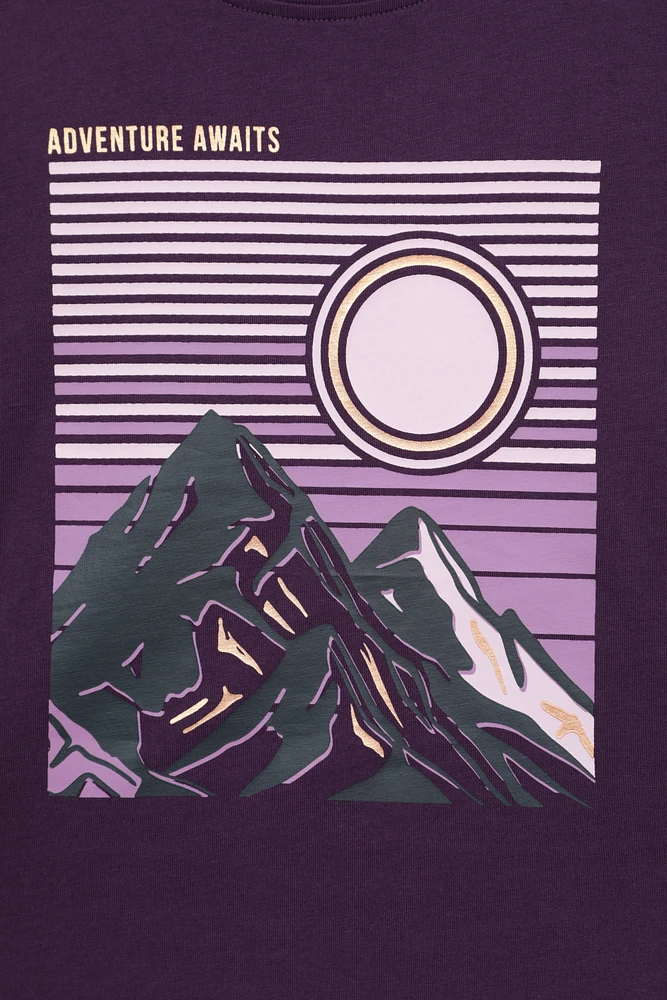 Gold Foil Mountain Kids Printed Tee