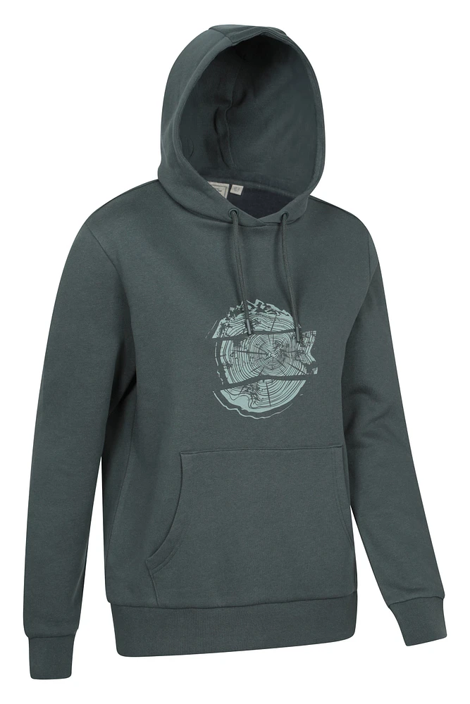 Printed Mountain Ring Womens Regular Fit Hoodie