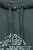 Printed Mountain Ring Womens Regular Fit Hoodie