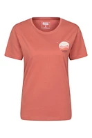 Printed Womens Mountain Bird Loose Fit T-Shirt