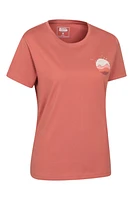 Printed Womens Mountain Bird Loose Fit T-Shirt