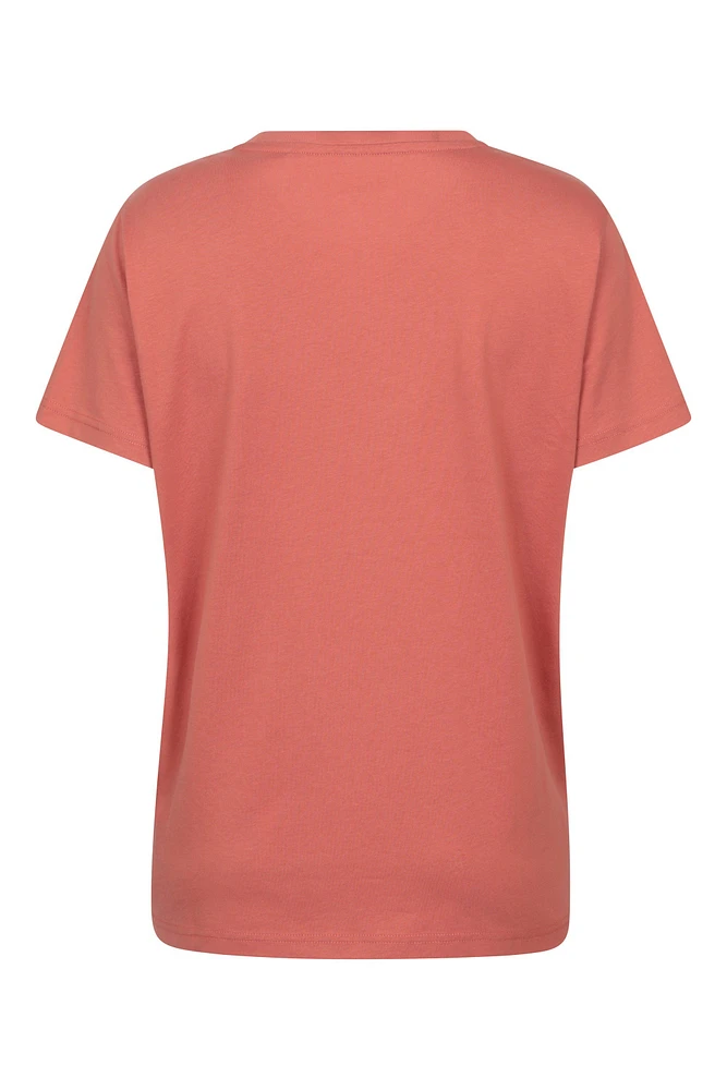Printed Womens Mountain Bird Loose Fit T-Shirt