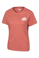 Printed Womens Mountain Bird Loose Fit T-Shirt