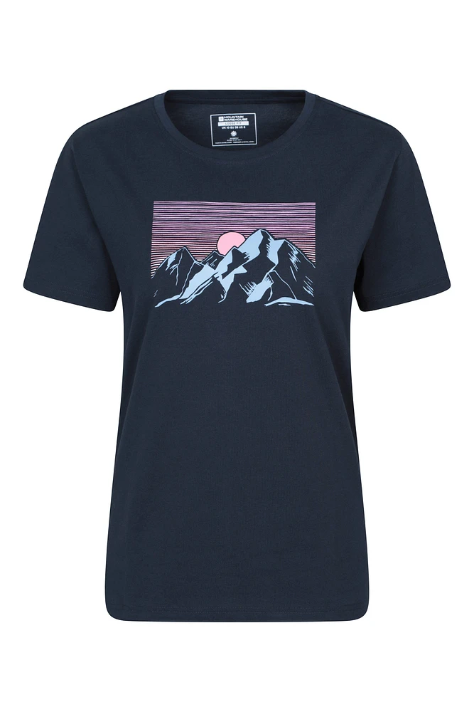 Printed Womens Tech Mountain Loose Fit T-Shirt