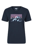 Printed Womens Tech Mountain Loose Fit T-Shirt