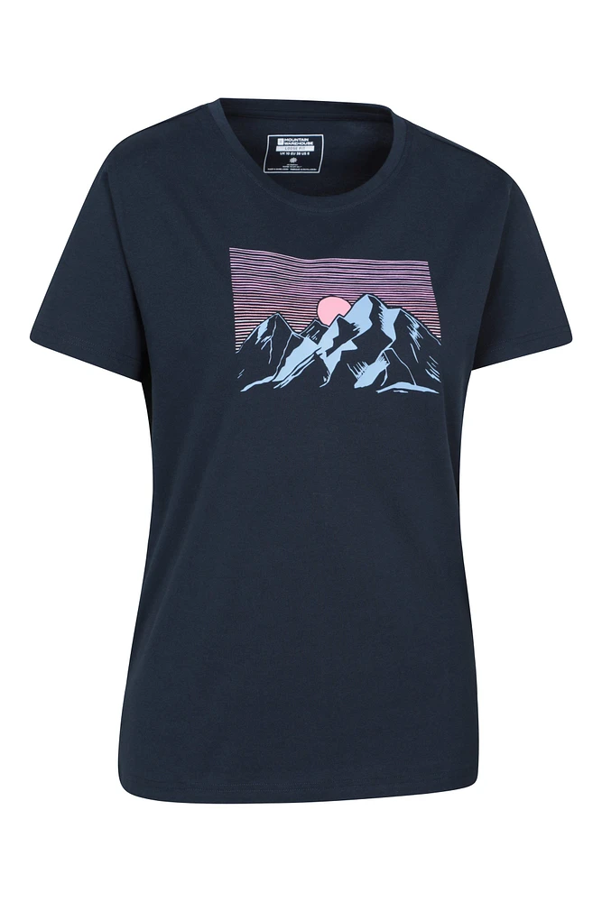 Printed Womens Tech Mountain Loose Fit T-Shirt