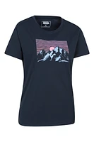 Printed Womens Tech Mountain Loose Fit T-Shirt
