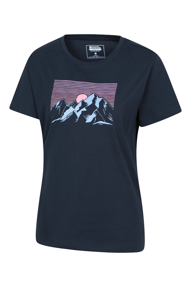 Printed Womens Tech Mountain Loose Fit T-Shirt