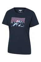 Printed Womens Tech Mountain Loose Fit T-Shirt