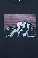 Printed Womens Tech Mountain Loose Fit T-Shirt