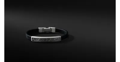 David Yurman Men's Pave Leather ID Bracelet