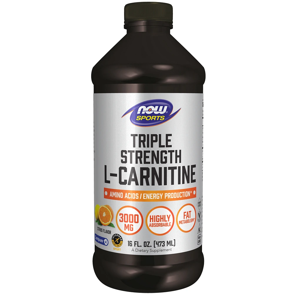 L-Carnitine Liquid, Triple Strength 3000 mg 16-Ounce - Citrus Flavor