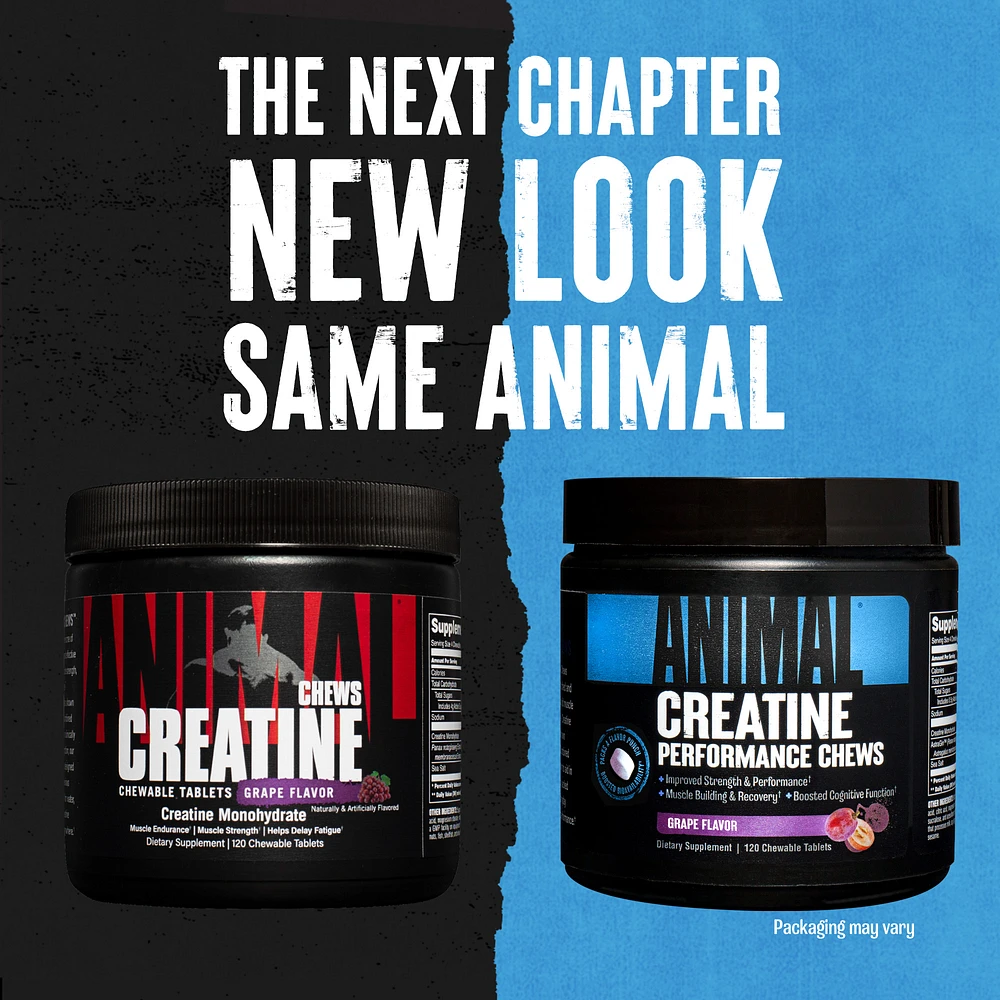 Universal Nutrition Animal Creatine Chews on-the-Go Chewable Tablets