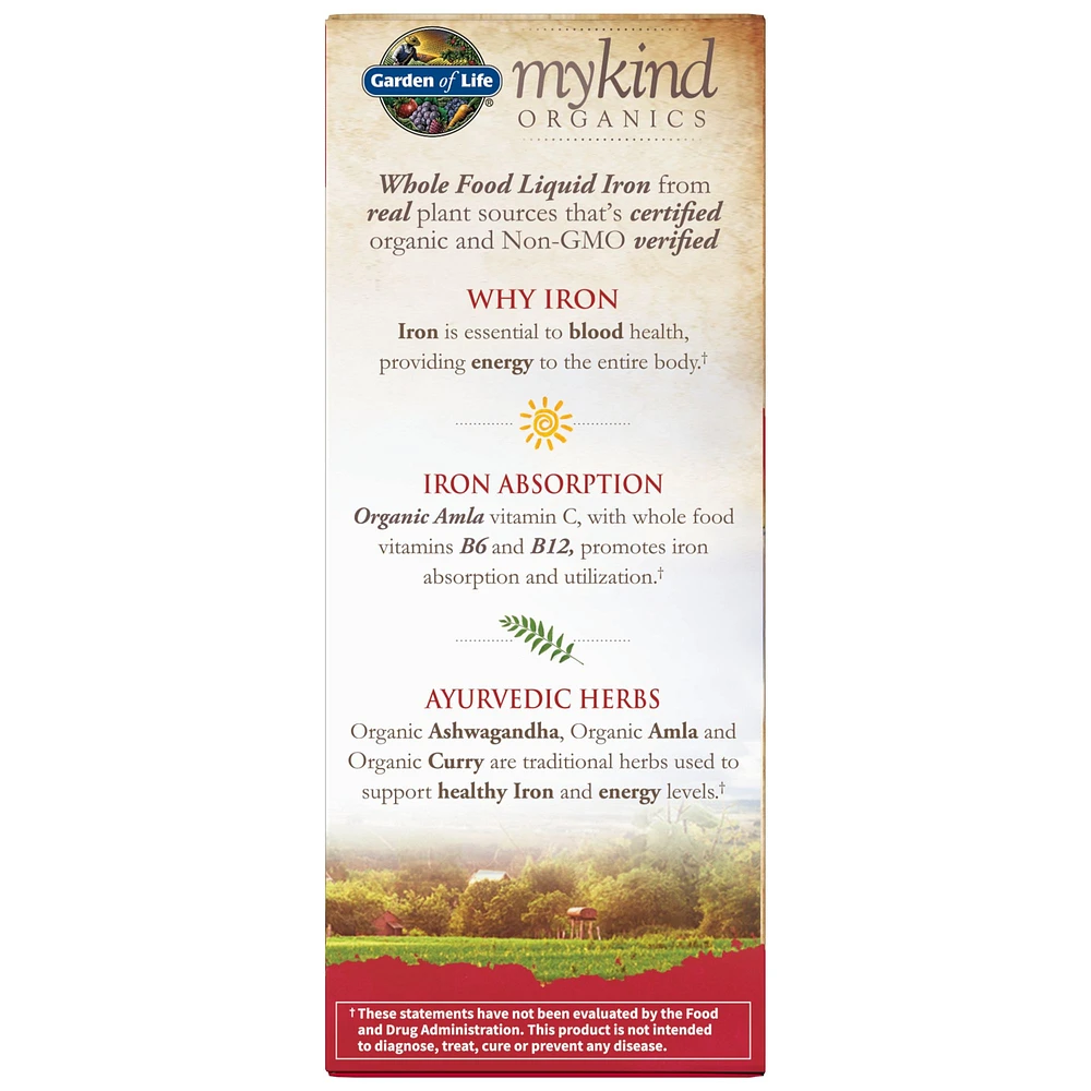 mykind Organics Organic Plant-Sourced Iron + Herbs  (Cranberry-Lime Liquid)