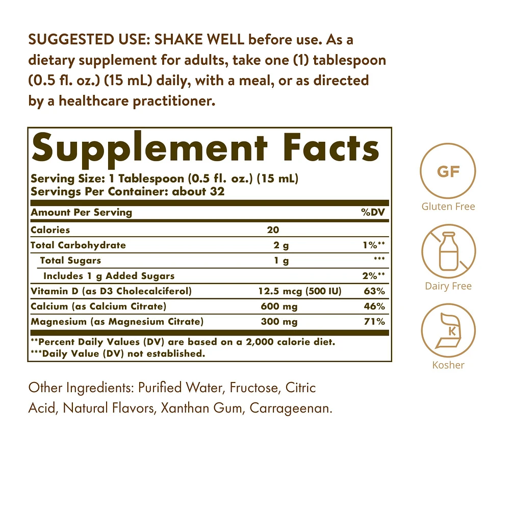 Blueberry Liquid Calcium Magnesium Citrate with Vitamin D3