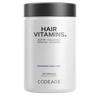 Codeage Hair Vitamins 10000 mcg Biotin, Keratin, Collagen, 120 Caps