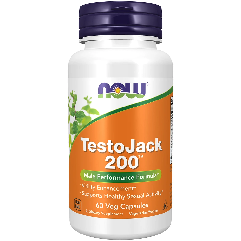 TestoJack™ 200 with Tongkat Ali, Tribulus, Maca and Horny Goat Weed, 60 Veg Capsules