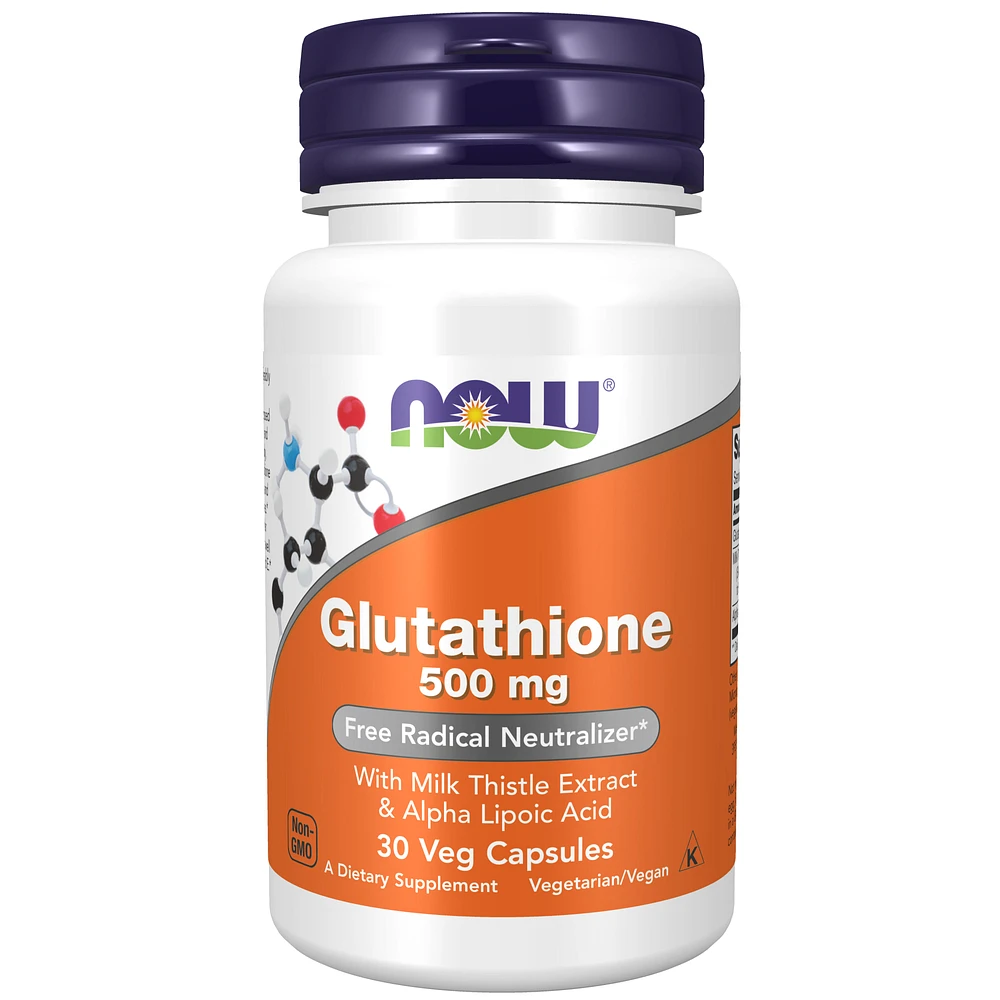 Glutathione 500 mg, With Milk Thistle Extract & Alpha Lipoic Acid, Free Radical Neutralizer*, 30 Veg Capsules