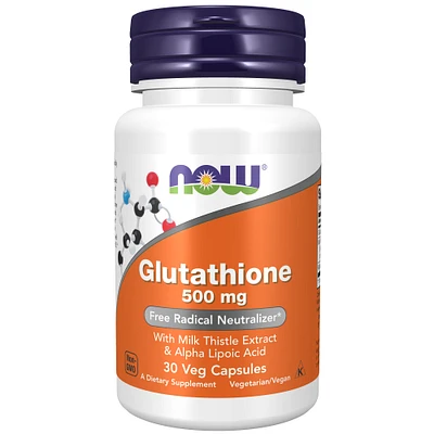 Glutathione 500 mg, With Milk Thistle Extract & Alpha Lipoic Acid, Free Radical Neutralizer*, 30 Veg Capsules