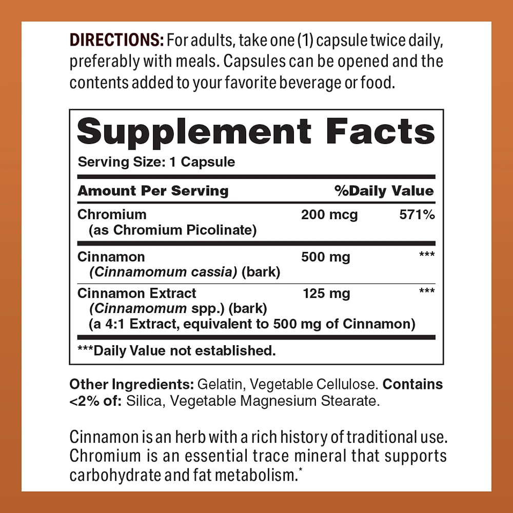 Cinnamon Complex with Chromium